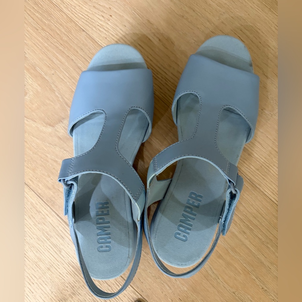 Camper Women's Pale Blue Leather Slingback Sandals